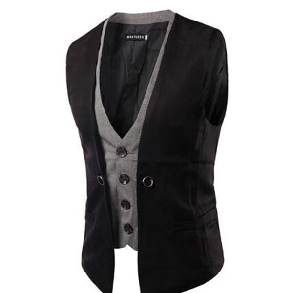 men's vests spring fashion basic casual suit quality boat fake two piece vest men plus size x waistcoat formal for wholesale j1sg, Black;white
men's vests spring fashion basic casual suit quality boat fake two piece vest men plus size x waistcoat formal for wholesale j1sg, Black;white