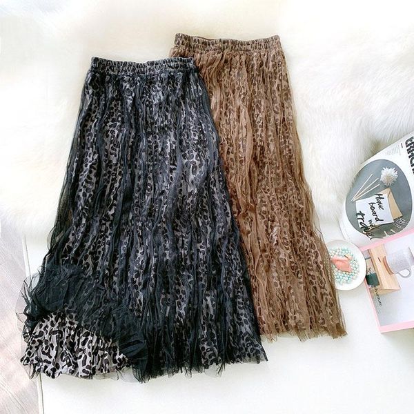 leopard printed vintage velvet skirt women 2021 autumn winter fashion high waist tulle female brown pleated skirts, Black
leopard printed vintage velvet skirt women 2021 autumn winter fashion high waist tulle female brown pleated skirts, Black