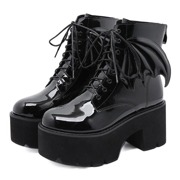 boots women's angel wing punk ankle ladies platform pumps female shoes women patent leather footwear woman gothic high heels, Black
boots women's angel wing punk ankle ladies platform pumps female shoes women patent leather footwear woman gothic high heels, Black