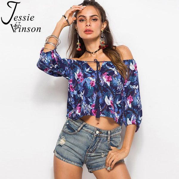 women's blouses & shirts jessie vinson three quarter slash neck off shoulder floral printed blouse women boho printing crop female beac, White
women's blouses & shirts jessie vinson three quarter slash neck off shoulder floral printed blouse women boho printing crop female beac, White