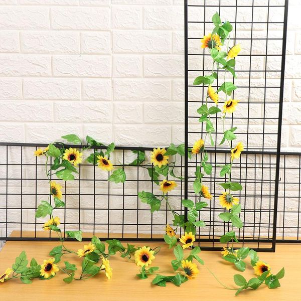 260cm artificial flowers with green leaves hanging garland fake silk sunflower ivy vine garden fences home wedding decal decorative & wreath
260cm artificial flowers with green leaves hanging garland fake silk sunflower ivy vine garden fences home wedding decal decorative & wreath