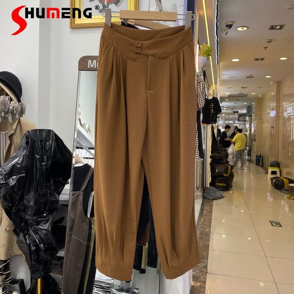 women's pants & capris casual brown draped suit female 2021 autumn high waisted trousers loose slimming wide leg ankle-length, Black;white
women's pants & capris casual brown draped suit female 2021 autumn high waisted trousers loose slimming wide leg ankle-length, Black;white
