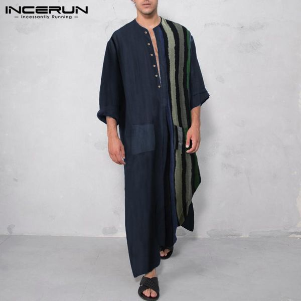 ethnic clothing incerun muslim men jubba thobe striped patchwork cotton long sleeve casual button robes pockets caftan islamic arabic kaftan, Red
ethnic clothing incerun muslim men jubba thobe striped patchwork cotton long sleeve casual button robes pockets caftan islamic arabic kaftan, Red