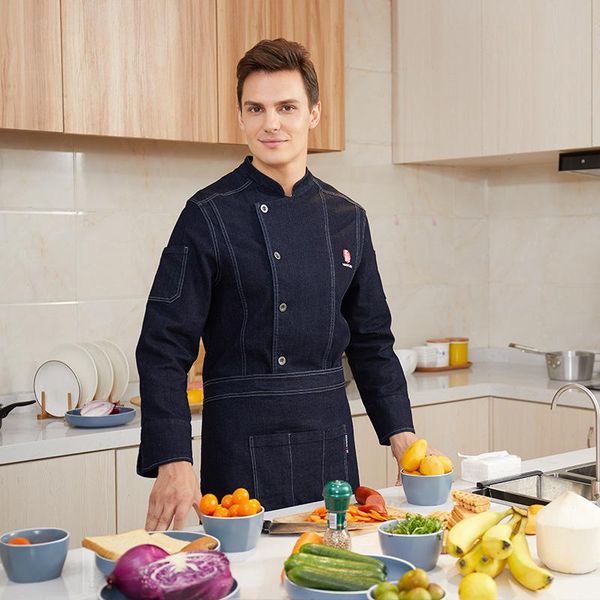 jogging clothing 2040d-11 chef's long sleeved autumn and winter denim clothes el catering kitchen, Black;red
jogging clothing 2040d-11 chef's long sleeved autumn and winter denim clothes el catering kitchen, Black;red
