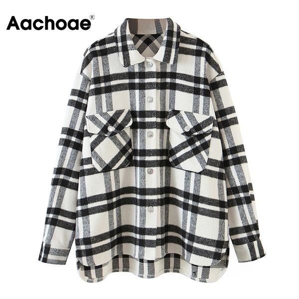 casual loose wool plaid jacket women vintage batwing long sleeve pockets coat outerwear turn down collar shirt jackets, Black;white
casual loose wool plaid jacket women vintage batwing long sleeve pockets coat outerwear turn down collar shirt jackets, Black;white