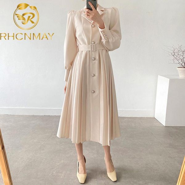 casual dresses autumn pleated dress long sleeve 2021 button up shirt elegant fashion office lady turn down collar slim waist clothes, Black;gray
casual dresses autumn pleated dress long sleeve 2021 button up shirt elegant fashion office lady turn down collar slim waist clothes, Black;gray