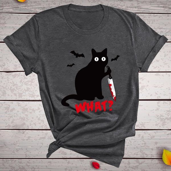 short sleeve halloween women v neck tees femme camisetas verano mujer black cat what murderous knife funny, White
short sleeve halloween women v neck tees femme camisetas verano mujer black cat what murderous knife funny, White