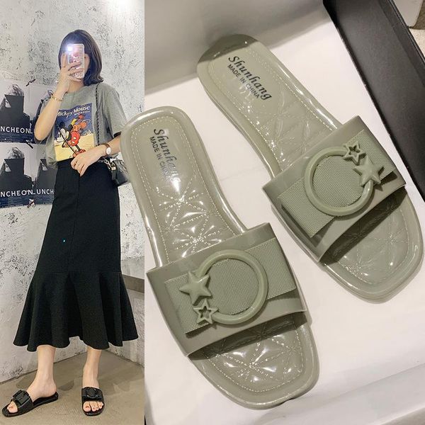 summer jelly slipper women's beach slippers flat-bottomed all-match casual fashion outer wear plastic shoes, Black
summer jelly slipper women's beach slippers flat-bottomed all-match casual fashion outer wear plastic shoes, Black