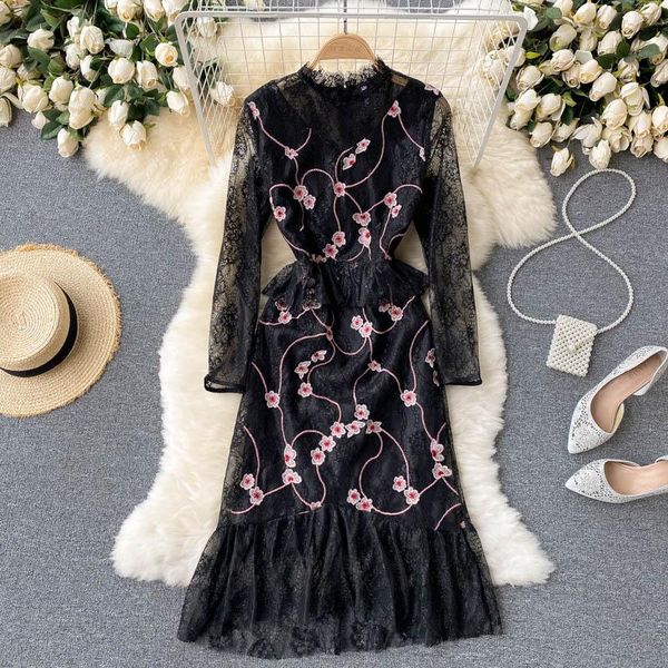 casual dresses singreiny women design retro embroidery lace dress french slim sweet ruffle 2021 summer elegant streetwear midi sundress, Black;gray
casual dresses singreiny women design retro embroidery lace dress french slim sweet ruffle 2021 summer elegant streetwear midi sundress, Black;gray
