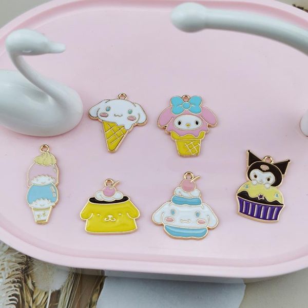 charms 10psc cartoon little devil enamel pendant cute cream dog metal charm diy bracelet earrings jewelry accessories, Bronze;silver