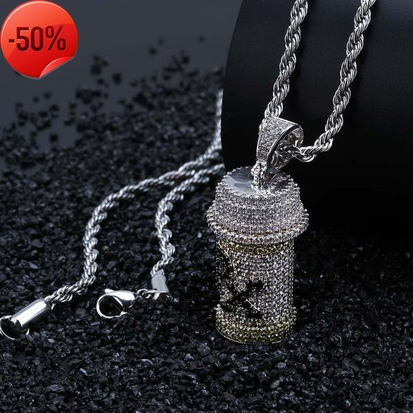 poison jar px style hip hop pendant with zircon, Silver