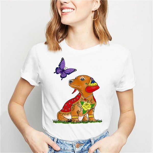 dachshund print and women men blooming flowers art harajuku cute funny summer female white streetwear, White;black
dachshund print and women men blooming flowers art harajuku cute funny summer female white streetwear, White;black