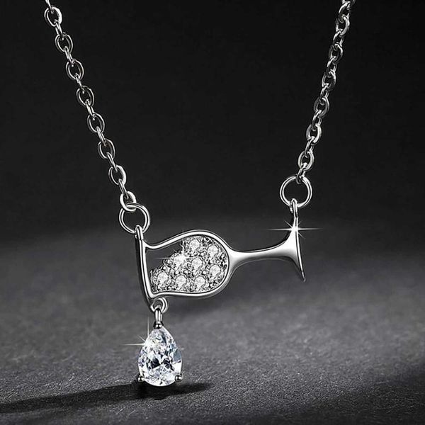 pendant necklaces rose gold chain creative wine glass necklace zircon crystal cup charm for women chokers, Silver
pendant necklaces rose gold chain creative wine glass necklace zircon crystal cup charm for women chokers, Silver