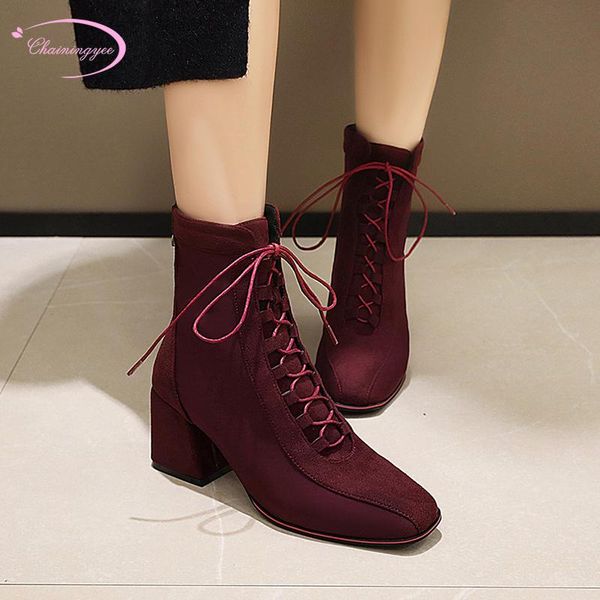 boots casual style round toe flock ankle fashion lace-up zipper black brown red high heel thick riding women's shoes
boots casual style round toe flock ankle fashion lace-up zipper black brown red high heel thick riding women's shoes