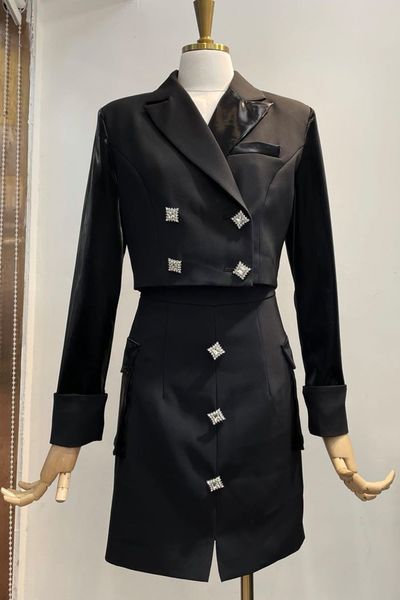 autumn new korean slim suit, Black;gray