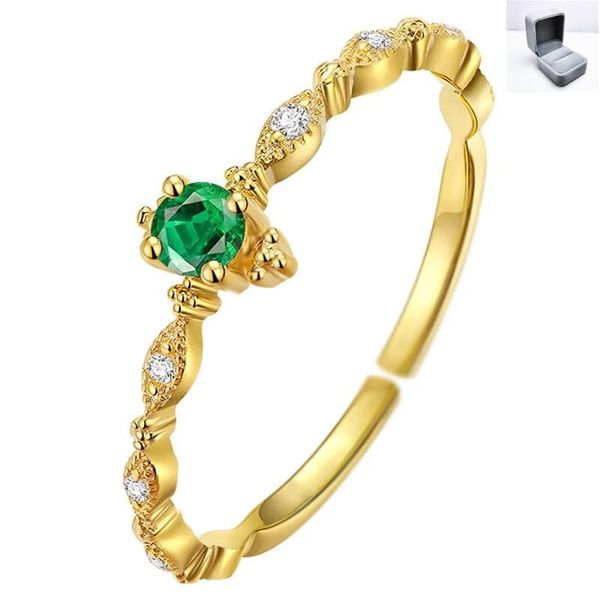 female s925 sterling silver engagement ajustable ring green crystal stone cute wedding rings with box, Slivery;golden
female s925 sterling silver engagement ajustable ring green crystal stone cute wedding rings with box, Slivery;golden