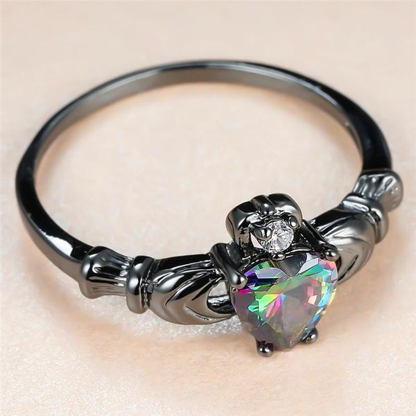 luxury female rainbow heart crystal ring charm 14kt black gold wedding rings for women cute bride round zircon engagement, Slivery;golden
luxury female rainbow heart crystal ring charm 14kt black gold wedding rings for women cute bride round zircon engagement, Slivery;golden