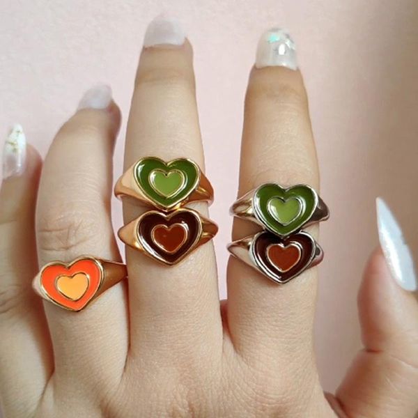 cluster rings double layer heart for women girls vintage colorful love couple ring fashion aesthetic jewerly 2021 trend anillos, Golden;silver
cluster rings double layer heart for women girls vintage colorful love couple ring fashion aesthetic jewerly 2021 trend anillos, Golden;silver