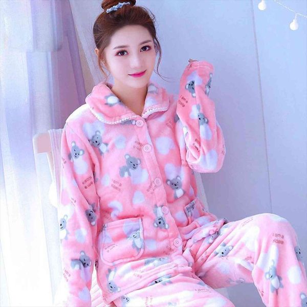 pajamas autumn winter plus velvet womenpant thick flannel sweet two piece pants ladies warm home clothes a439, White
pajamas autumn winter plus velvet womenpant thick flannel sweet two piece pants ladies warm home clothes a439, White