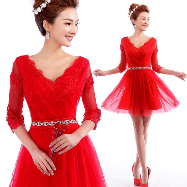 party dresses s 2021 arrival stock maternity plus size bridal gown evening dress red short lace deep v neck collar 9258, White;black
party dresses s 2021 arrival stock maternity plus size bridal gown evening dress red short lace deep v neck collar 9258, White;black