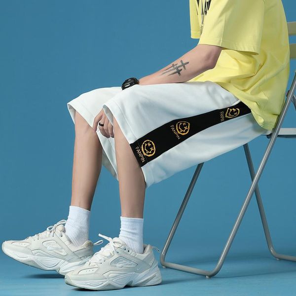 men's shorts sports fitness summer casual street loose plus size printing korean version clothing, White;black
men's shorts sports fitness summer casual street loose plus size printing korean version clothing, White;black