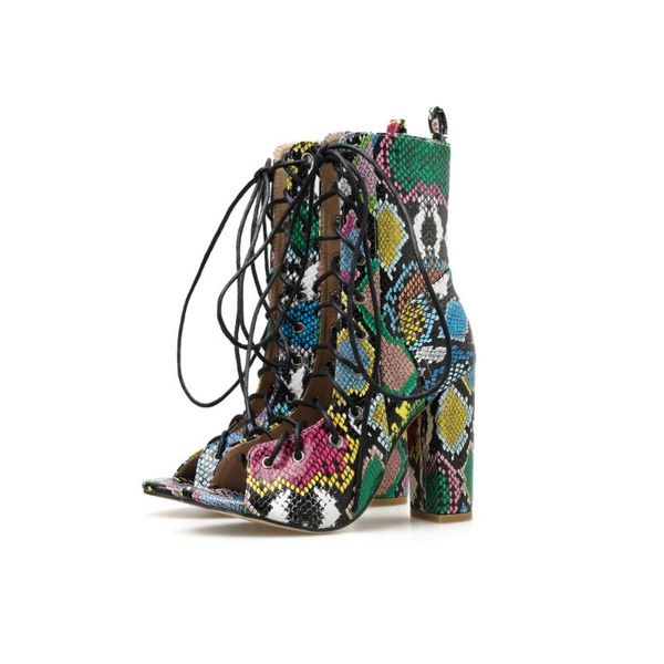 boots 2021 rubber sole pu square heel stiletto fish ladies sandals colorful snakeskin thick cross strap hollow out boots10cm, Black
boots 2021 rubber sole pu square heel stiletto fish ladies sandals colorful snakeskin thick cross strap hollow out boots10cm, Black
