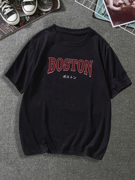 men letter and japanese print tee a2p1#, White;black