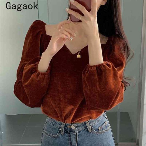 women blouse spring autumn vintage v-neck puff sleeve solid elegant shirts korean fashion wild chic blouses 210531, White
women blouse spring autumn vintage v-neck puff sleeve solid elegant shirts korean fashion wild chic blouses 210531, White