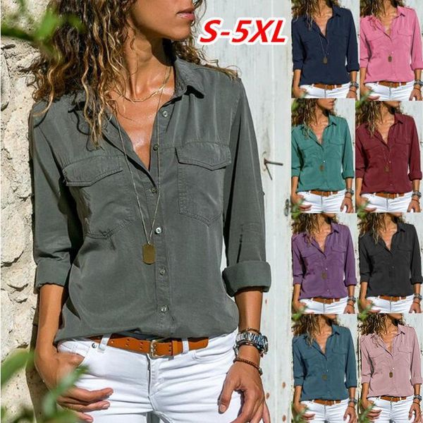 women's blouses & shirts women jumpers long sleeve loose button up blouse plaid oversized woman autumn blazers v-neck female tee shirt, White
women's blouses & shirts women jumpers long sleeve loose button up blouse plaid oversized woman autumn blazers v-neck female tee shirt, White