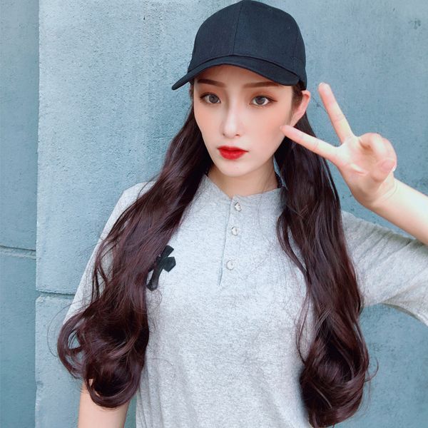 summer new wig female online influencer anchor feng moti same style hat wig one-piece female long curly hair big wave, Black
summer new wig female online influencer anchor feng moti same style hat wig one-piece female long curly hair big wave, Black