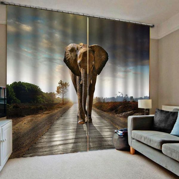 curtain & drapes 3d luxury blackout window living room elephant curtains stereoscopic