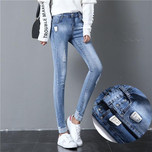 women's jeans fashion for women high waist ripped elastic ankle length casual denim pencil pants skinny female trousers stretch, Blue
women's jeans fashion for women high waist ripped elastic ankle length casual denim pencil pants skinny female trousers stretch, Blue