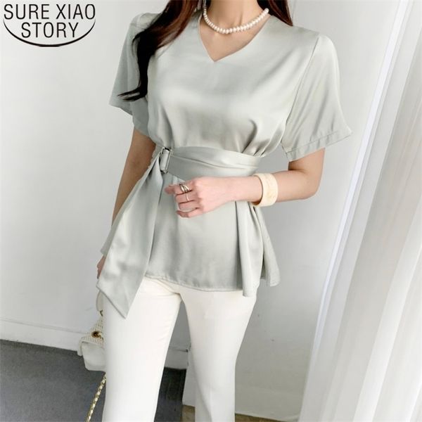 elegant summer satin blouse fashion v-neck women chiffon with sashes ladies blusas mujer de moda verano 13954 210506, White
elegant summer satin blouse fashion v-neck women chiffon with sashes ladies blusas mujer de moda verano 13954 210506, White
