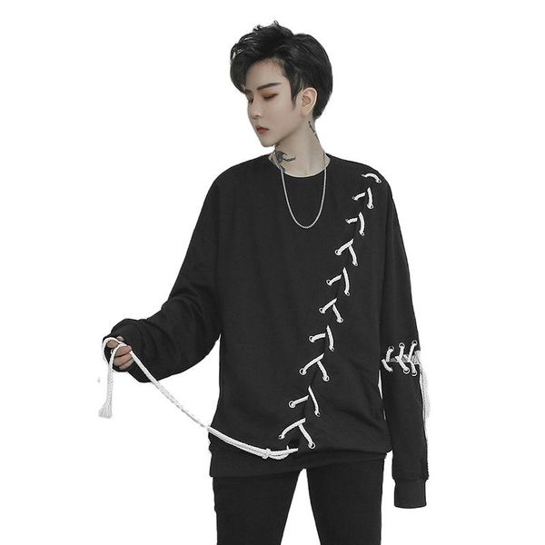 men's hoodies & sweatshirts designer fashion streetwear dark men cotton rope loose pullover sweatshirt, Black
men's hoodies & sweatshirts designer fashion streetwear dark men cotton rope loose pullover sweatshirt, Black