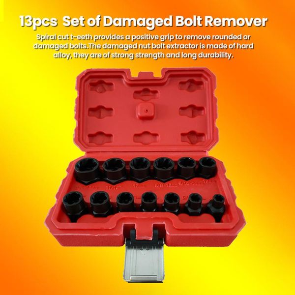 professional hand tool sets 13pcs damaged bolt nut screw remover kit removal set socket
professional hand tool sets 13pcs damaged bolt nut screw remover kit removal set socket