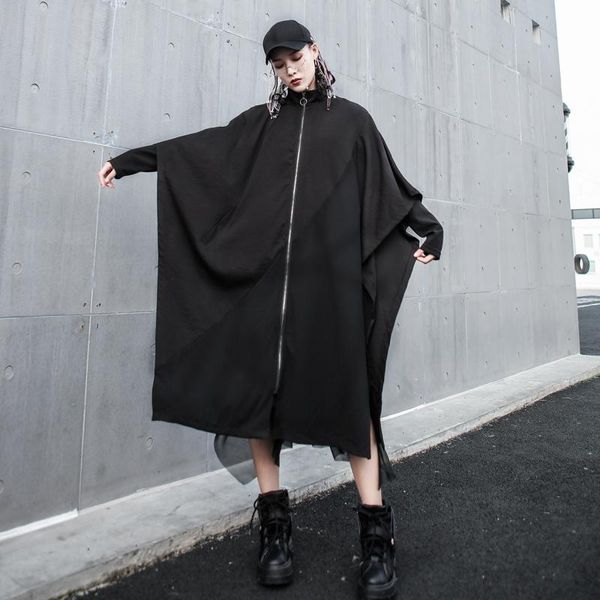 Women's Trench Coats Loose Coat For Woman Tide 2021 Spring Clothes All-match Bat Type Casual Irregular Long Black Zipper R107, Tan;black
Women's Trench Coats Loose Coat For Woman Tide 2021 Spring Clothes All-match Bat Type Casual Irregular Long Black Zipper R107, Tan;black