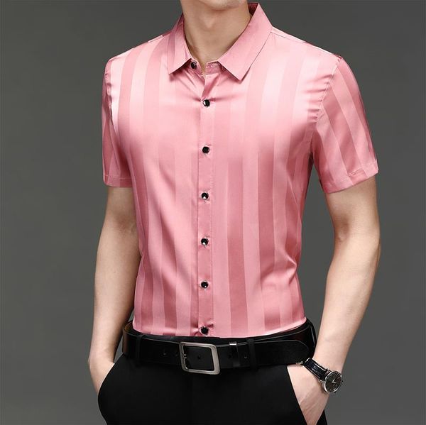 men's casual shirts light blue striped silk for mens satin pink wedding party dress smooth oversize costume green office work, White;black
men's casual shirts light blue striped silk for mens satin pink wedding party dress smooth oversize costume green office work, White;black