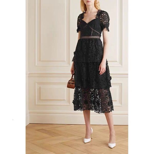 casual dresses runway self portrait women v-neck short sleeve cake long chic lace patchwork summer a4pv, Black;gray
casual dresses runway self portrait women v-neck short sleeve cake long chic lace patchwork summer a4pv, Black;gray