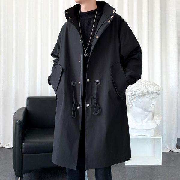 men's trench coats coat windbreaker mid black long autumn casual men clothing, Tan;black
men's trench coats coat windbreaker mid black long autumn casual men clothing, Tan;black