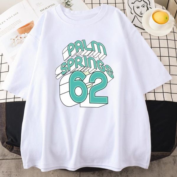 women's t-shirt palm springs 62 print female tshirts fashion oversize tshirt simplicity casual crewneck t shirt summer woman, White
women's t-shirt palm springs 62 print female tshirts fashion oversize tshirt simplicity casual crewneck t shirt summer woman, White