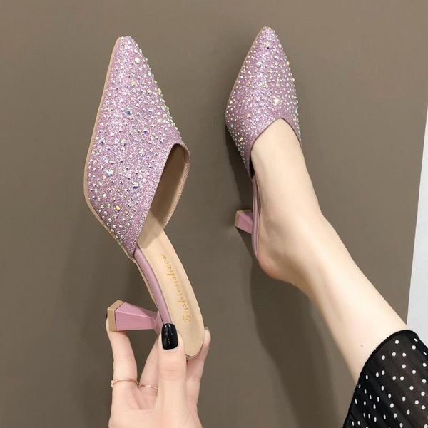 high-heeled shoes lady ladies' slippers slipers women glitter slides fashion low pointed toe 2021 jelly luxury cover rome crysta, Black
high-heeled shoes lady ladies' slippers slipers women glitter slides fashion low pointed toe 2021 jelly luxury cover rome crysta, Black