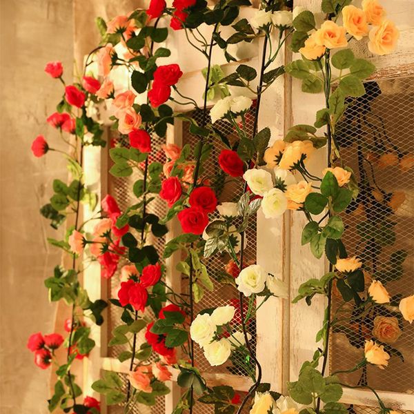 decorative flowers & wreaths yumai 170cm silk rose flower string artificial vine for wall decoration hanging rattan garland wedding home dec
decorative flowers & wreaths yumai 170cm silk rose flower string artificial vine for wall decoration hanging rattan garland wedding home dec