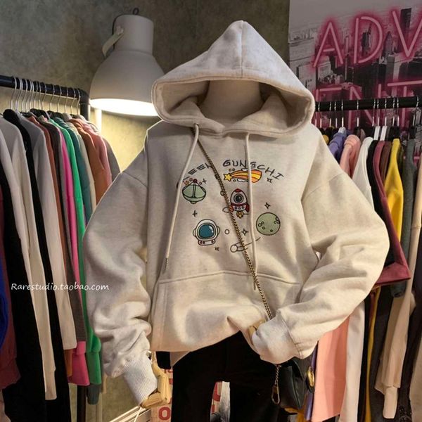 women's hoodies & sweatshirts hoodie weiyi plush thickened autumn and winter korean fashion embroidery loose hooded warm jacket 1iiv, Black
women's hoodies & sweatshirts hoodie weiyi plush thickened autumn and winter korean fashion embroidery loose hooded warm jacket 1iiv, Black