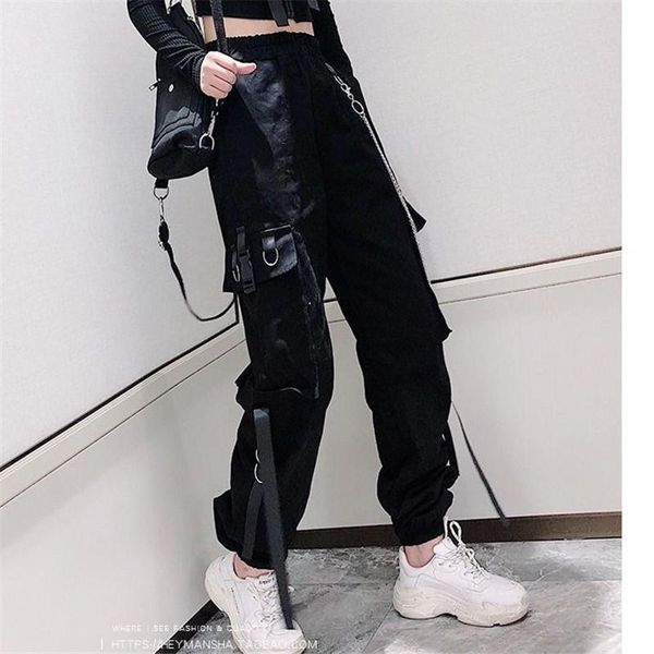 women's pants & capris cargo women casual joggers black high waist loose female trousers ribbon ladies harajuku streetwear woman, Black;white
women's pants & capris cargo women casual joggers black high waist loose female trousers ribbon ladies harajuku streetwear woman, Black;white