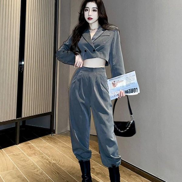 women's two piece pants 2021 autumn fashion women 2 sets short blazer coat + high waist pant suits korean casual, White
women's two piece pants 2021 autumn fashion women 2 sets short blazer coat + high waist pant suits korean casual, White
