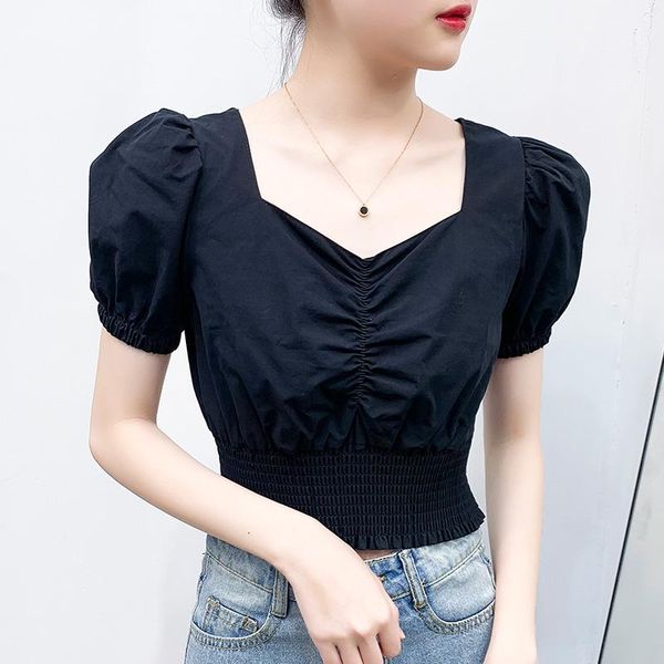 women's blouses & shirts itoolin female blouse solid stretchy ruffle sleeve crop women 2021 summer ruffled slim knitted plain sexy, White
women's blouses & shirts itoolin female blouse solid stretchy ruffle sleeve crop women 2021 summer ruffled slim knitted plain sexy, White