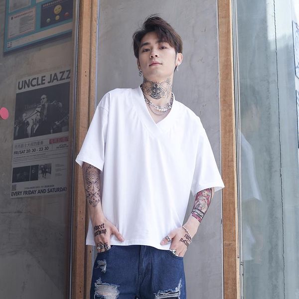 men's t-shirts short sleeve t-shirt 2021 summer loose v-neck youth fashion solid large elastic cotton dark, White;black
men's t-shirts short sleeve t-shirt 2021 summer loose v-neck youth fashion solid large elastic cotton dark, White;black