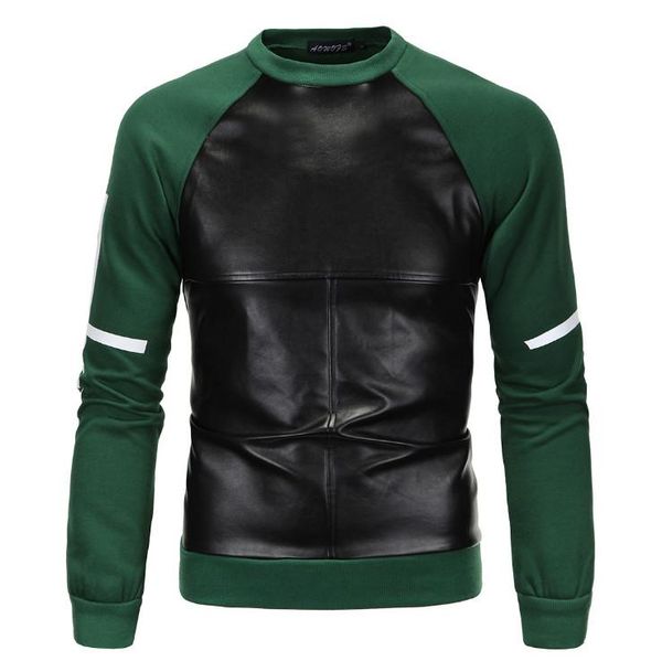 men's hoodies & sweatshirts 2021 fashion men pu leather patchwork pullovers autumn printed male casual clothing, Black
men's hoodies & sweatshirts 2021 fashion men pu leather patchwork pullovers autumn printed male casual clothing, Black