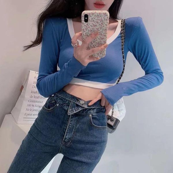 o neck women long sleeve bodycon autumn knitted solid full short t shirt casual streetwear, White
o neck women long sleeve bodycon autumn knitted solid full short t shirt casual streetwear, White