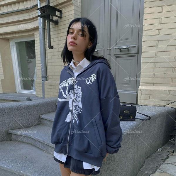 women's hoodies & sweatshirts women jacket oversized anime print harajuku female long sleeve zip hooded goth clothing grunge y2k, Black
women's hoodies & sweatshirts women jacket oversized anime print harajuku female long sleeve zip hooded goth clothing grunge y2k, Black